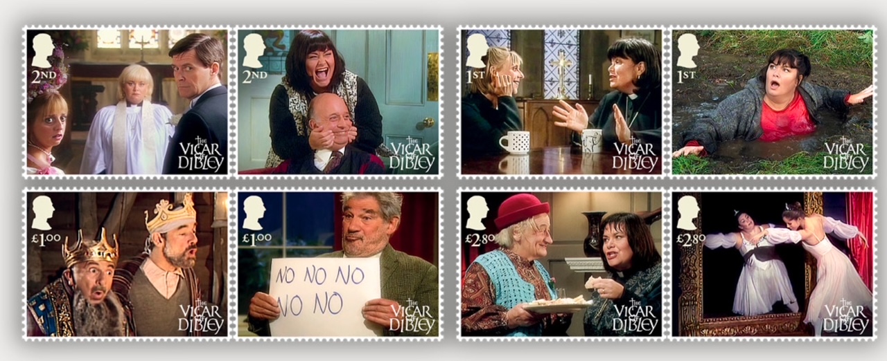The Royal Mail's Vicar of Dibley stamps.