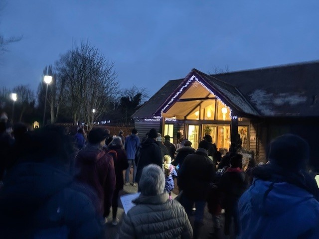Wassailing at Highfield Park. Photo: Austin Guest