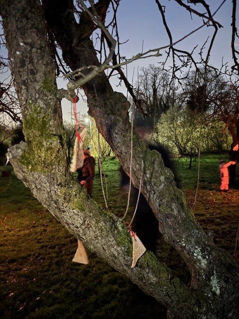 Wassailing at Highfield Park. Photo: Austin Guest