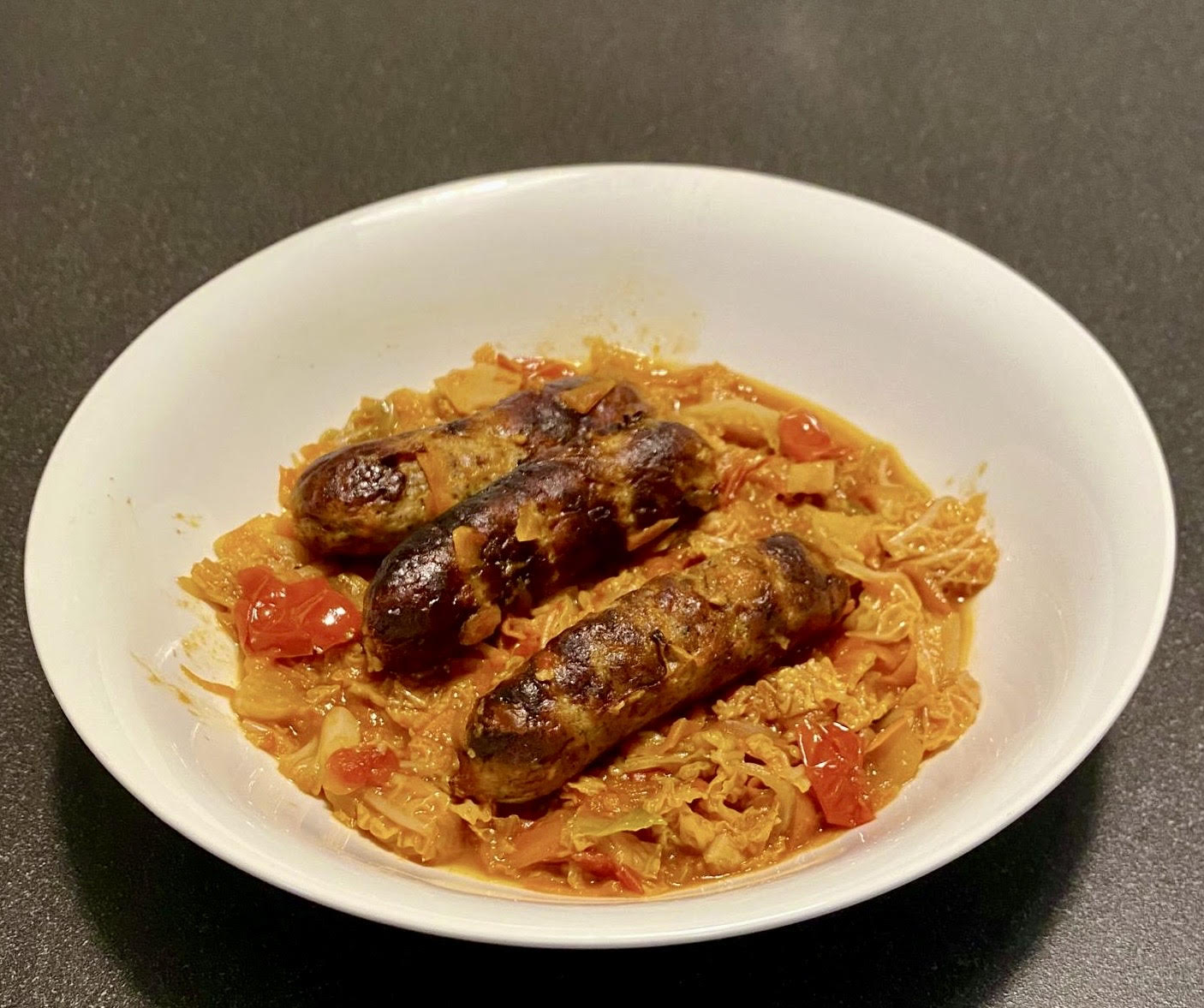 Cabbage and sausage cassarole