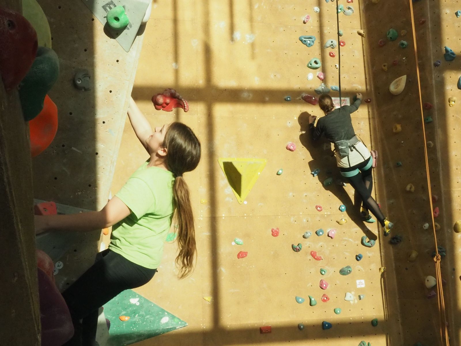The climbing wall at Westminster Lodge.