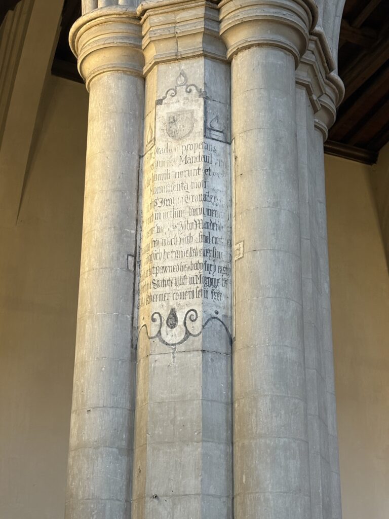 An inscription to Sir John Mandeville