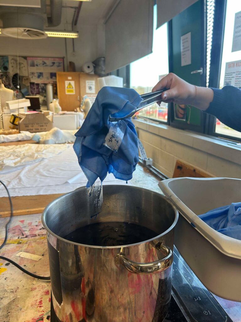 Indigo dying at Oaklands College.