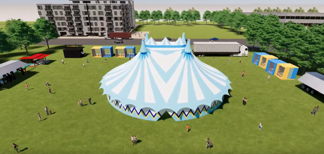 A CGI impression of the Overplay set-up.