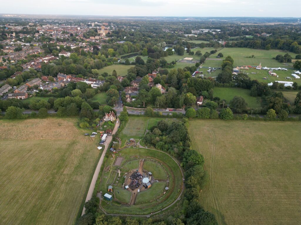The Roman Theatre with St Albans in view. Photo: Adrian Fisher