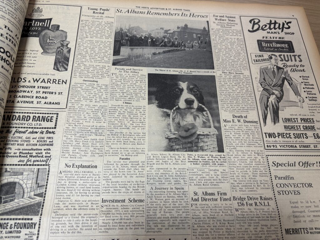 A bound volume of the Herts Advertiser dating from 1957-58.
