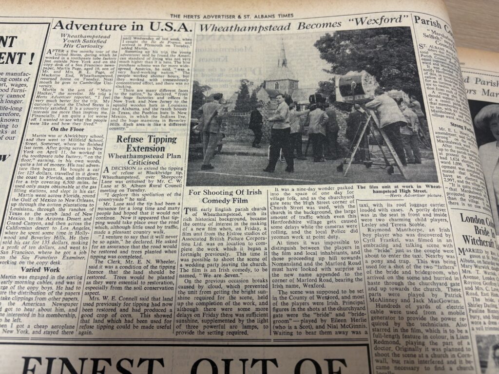 A bound volume of the Herts Advertiser dating from 1957-58.