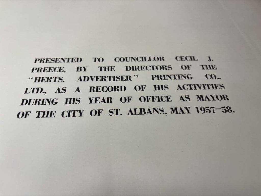 A bound volume of the Herts Advertiser dating from 1957-58.