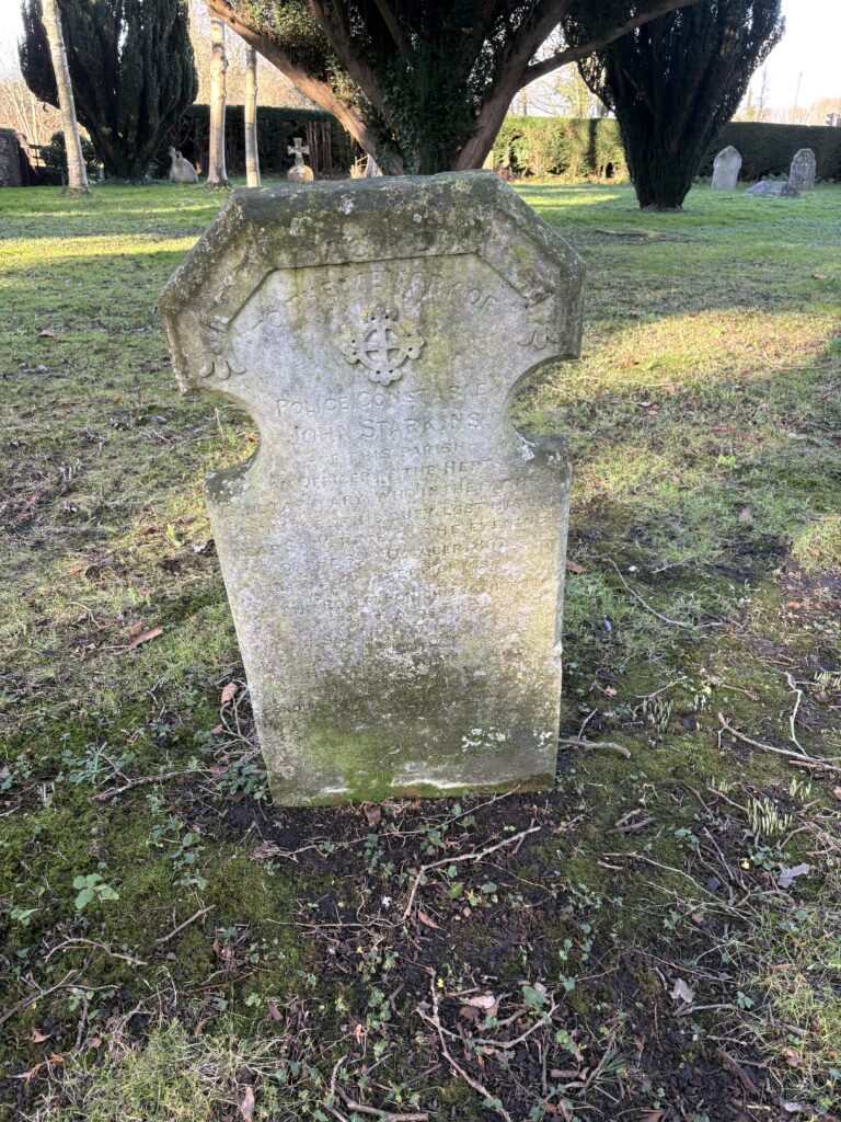 PC John Starkins’ grave at St Michael’s Church