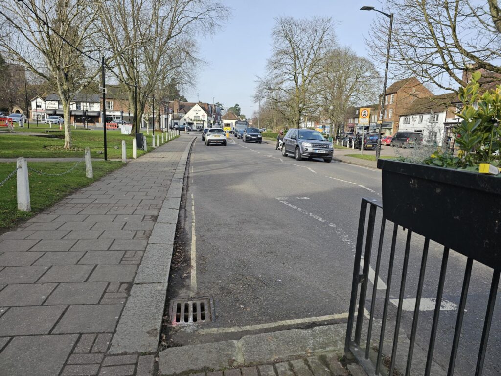 A deserted Harpenden on Monday lunchtime.