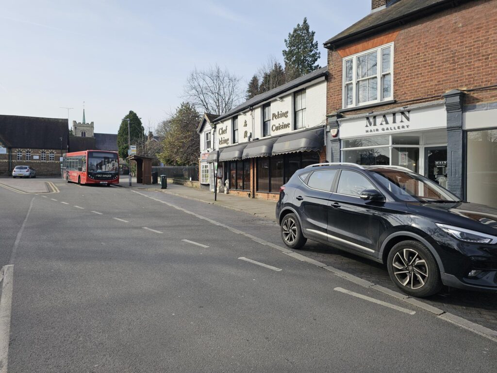 A deserted Harpenden on Monday lunchtime.