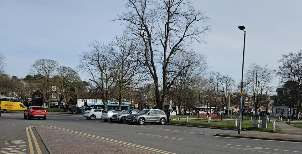 A deserted Harpenden on Monday lunchtime.
