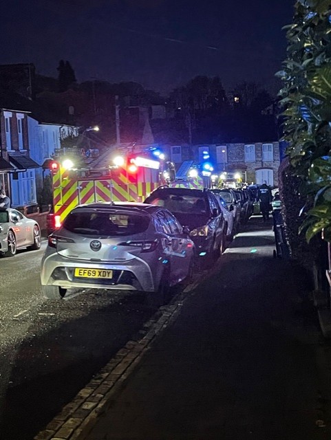 Emergency services in Paxton Road, St Albans.