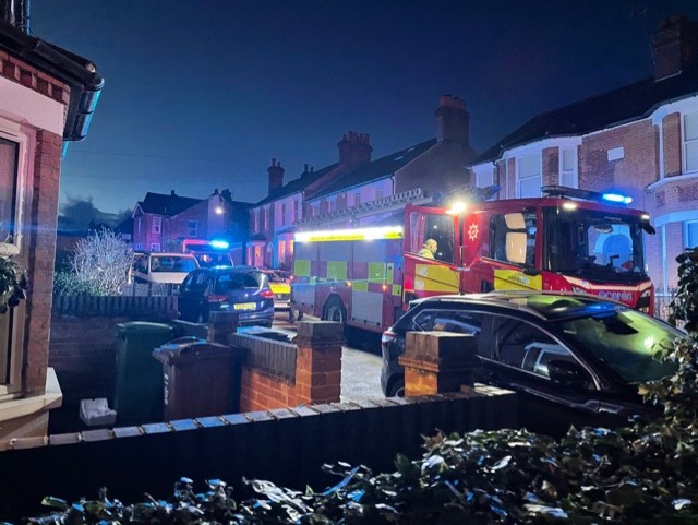 Emergency services in Paxton Road, St Albans.