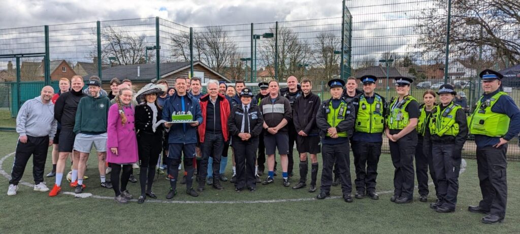 Celebrations for the 10th anniversary of Wheathampstead's community astroturf pitch.