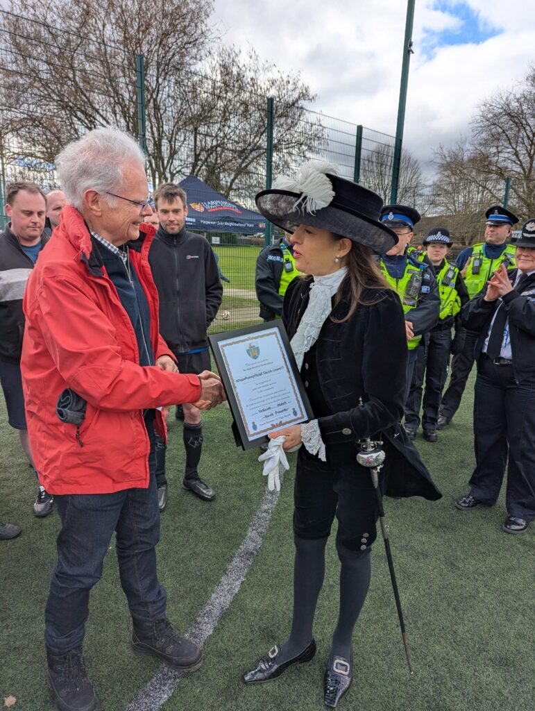 Celebrations for the 10th anniversary of Wheathampstead's community astroturf pitch.