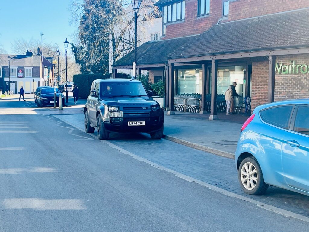 Empty parking bays in Harpenden.