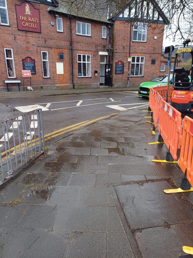Roadworks at the junction of Hatfield Road and Sutton Road in Fleetville.