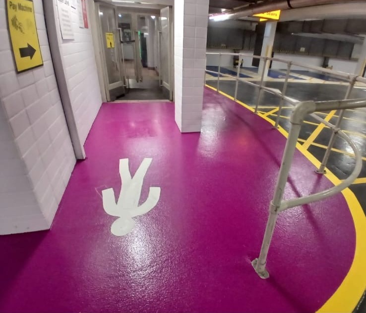 The newly refurbished Christopher Place car park.