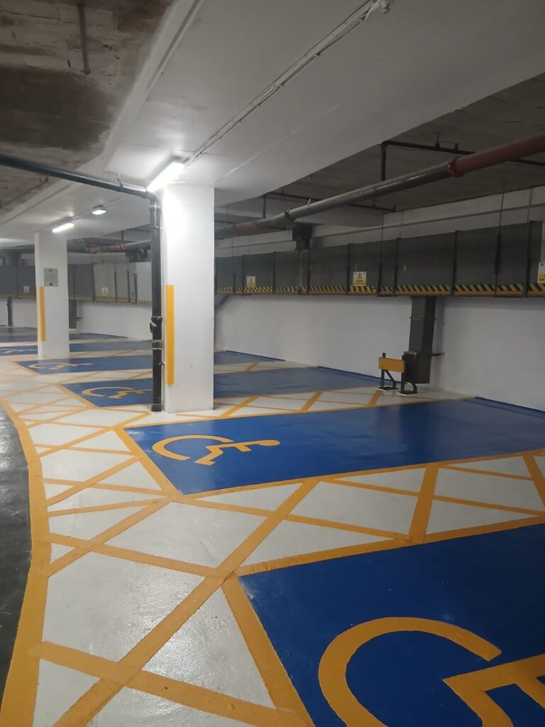 The newly refurbished Christopher Place car park.