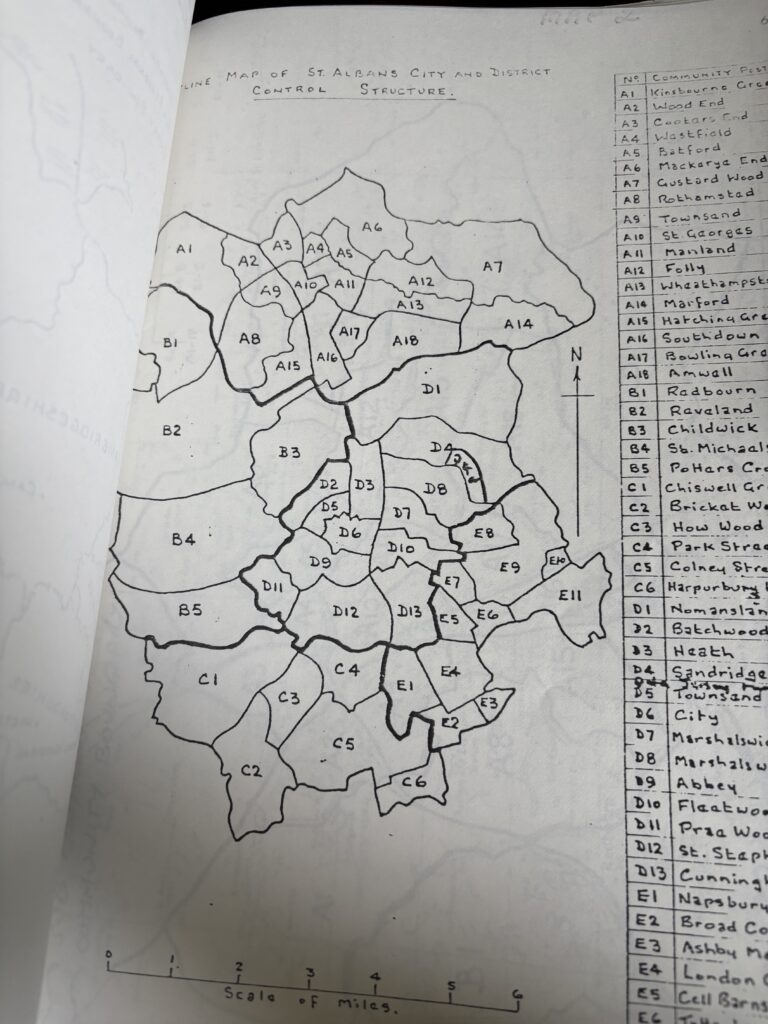 A map showing the control structure for St Albans city and district