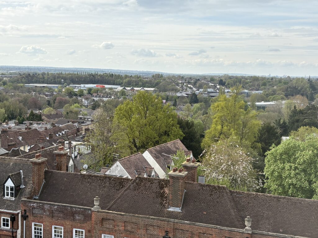 A view from the top of St Albans Clock Tower.