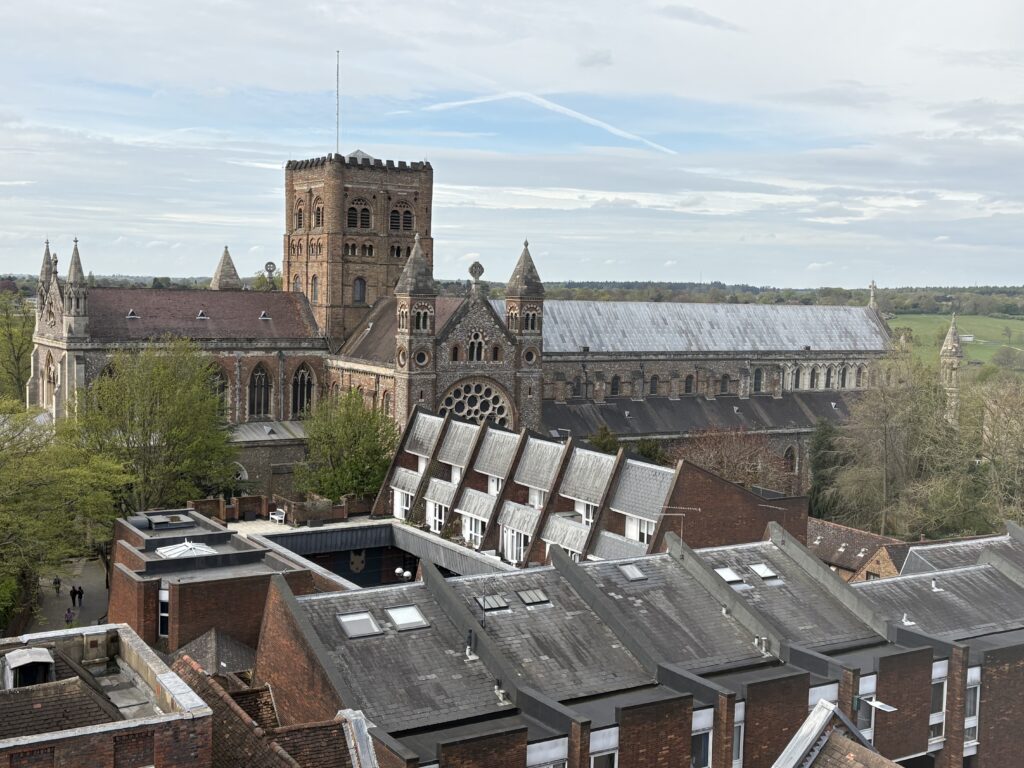 A view from the top of St Albans Clock Tower.