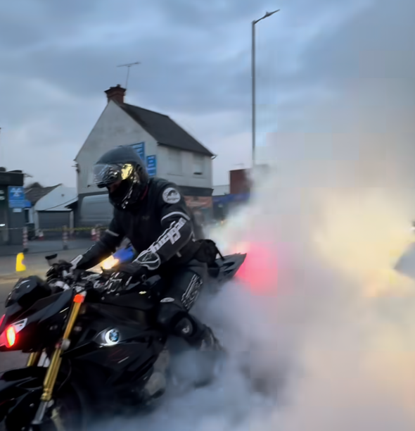 Thick fumes and revving engines in Hatfield Road on Friday evening.