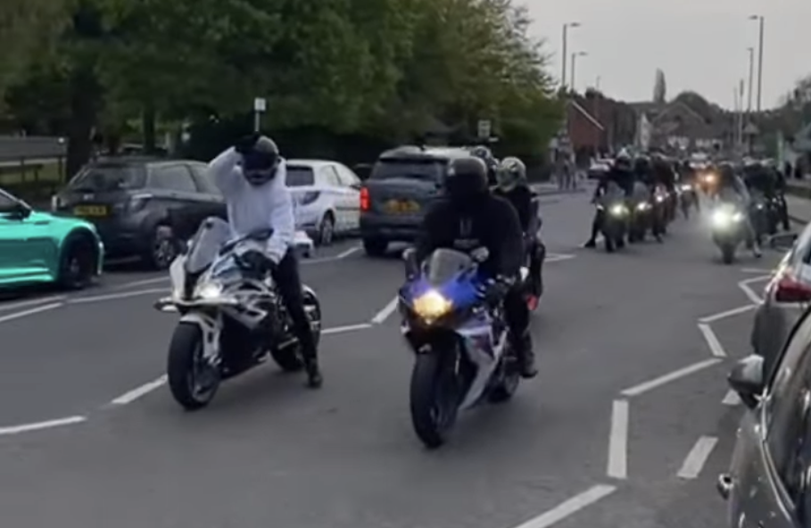 More than two dozen motorbikes were on the scene in Hatfield Road.