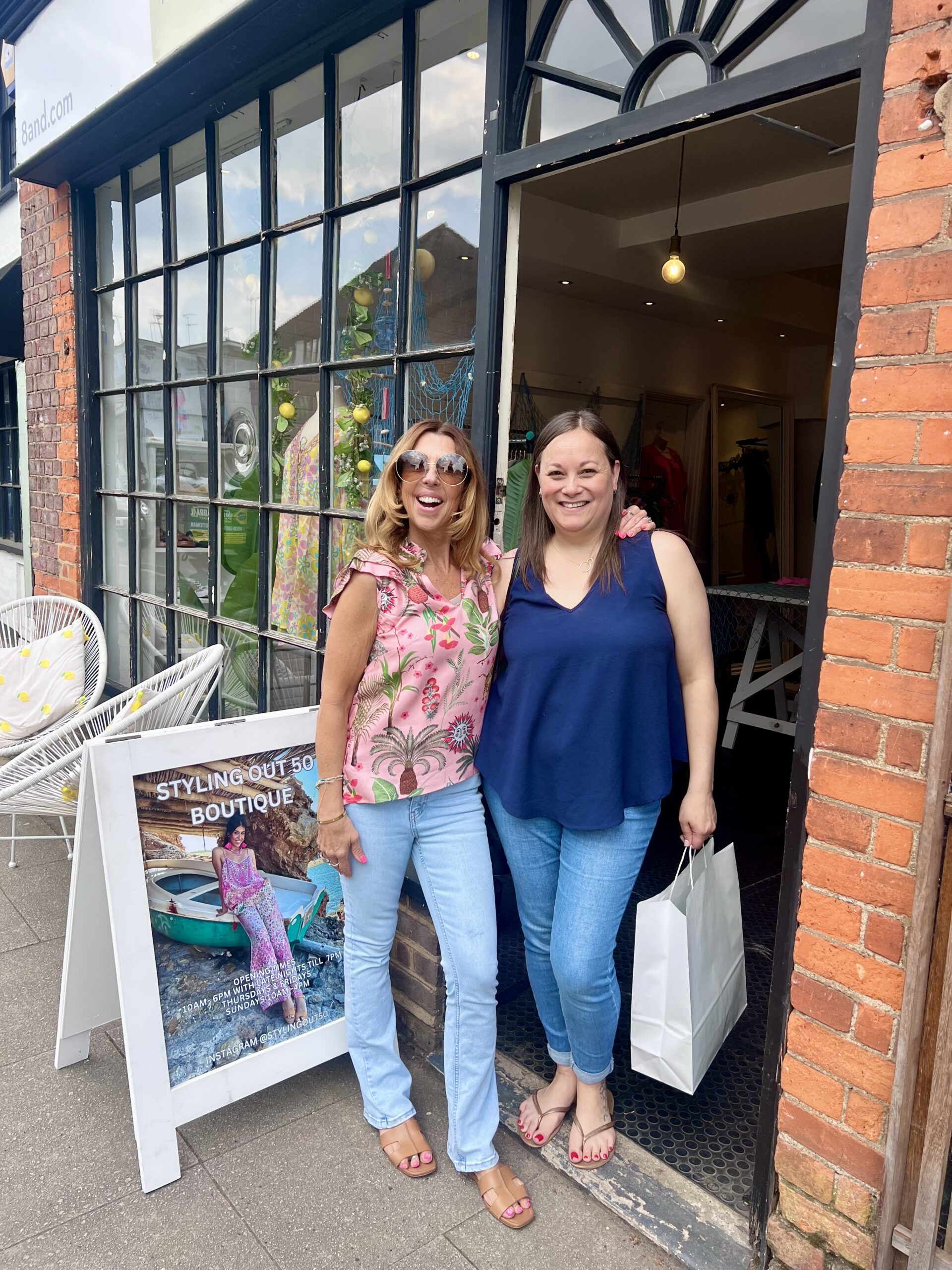 Karen Jennings and friend at StylingOut50 boutique in Harpenden