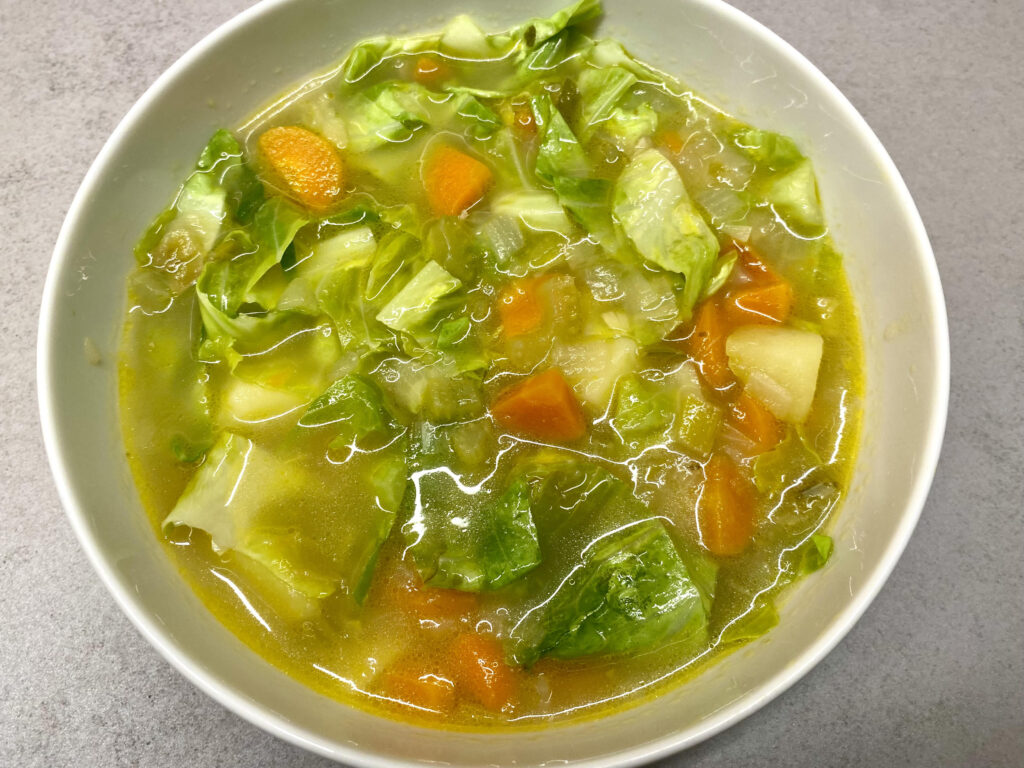 Spring greens soup
