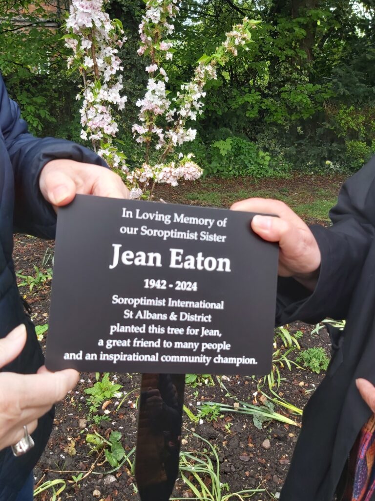 St Albans Soroptimists hold tree dedication and Orange the World tulips commemoration event at Civic Rose Garden