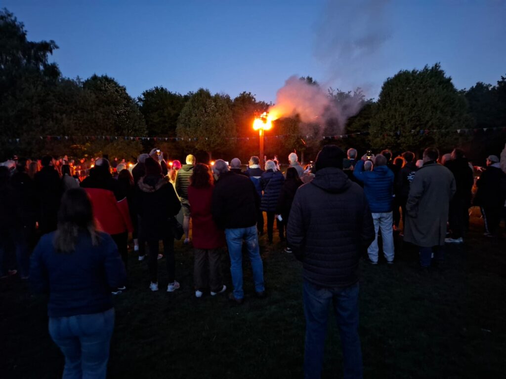 The beacon lighting at Highfield Park. Photo: Highfield Park Trust