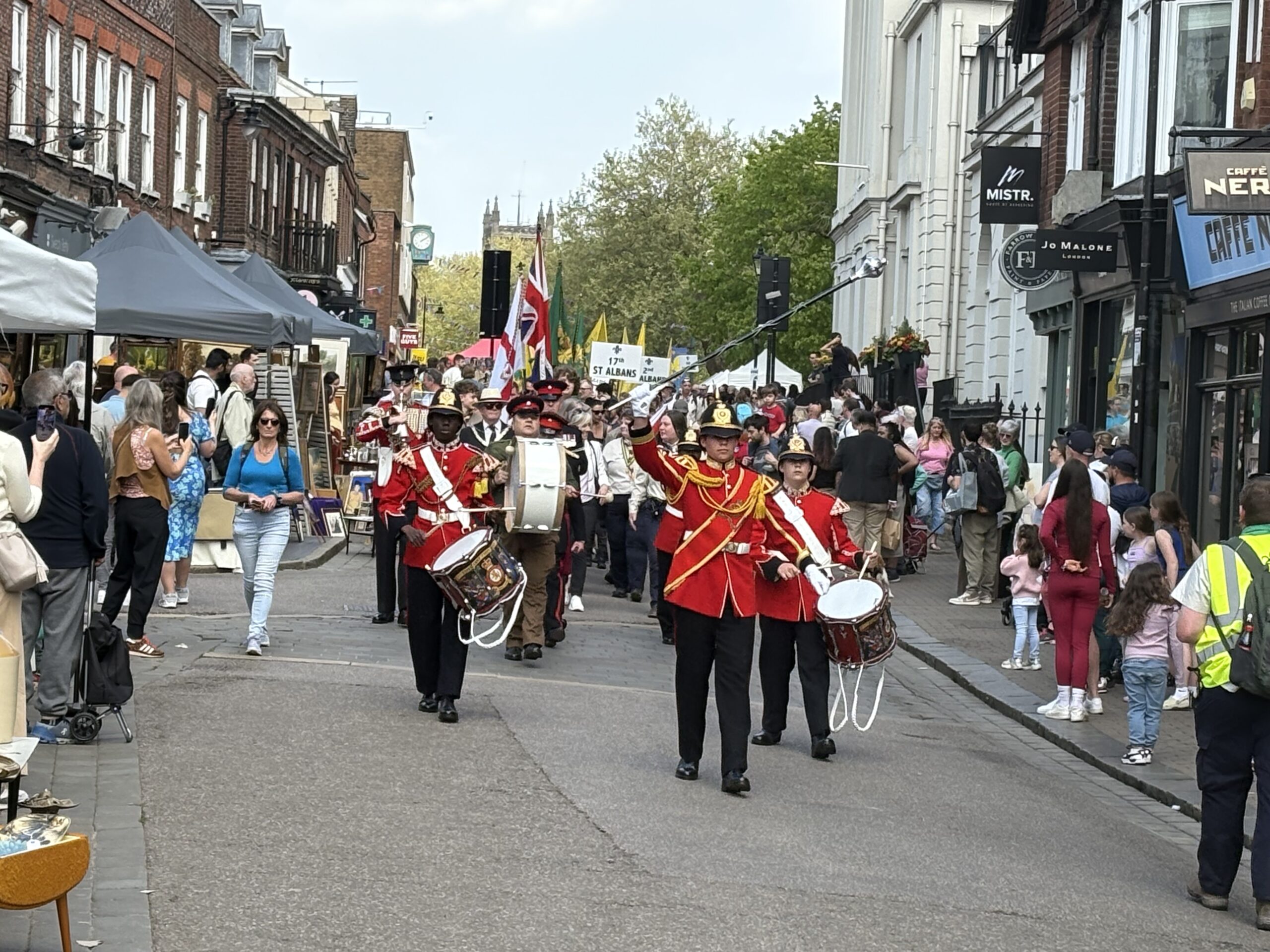 St Albans Scouts and Guides' St George's Day parade.