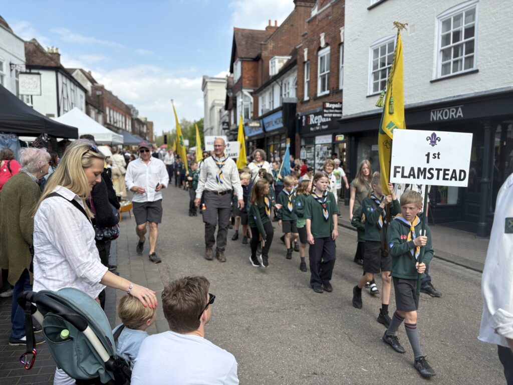 St Albans Scouts and Guides' St George's Day parade.