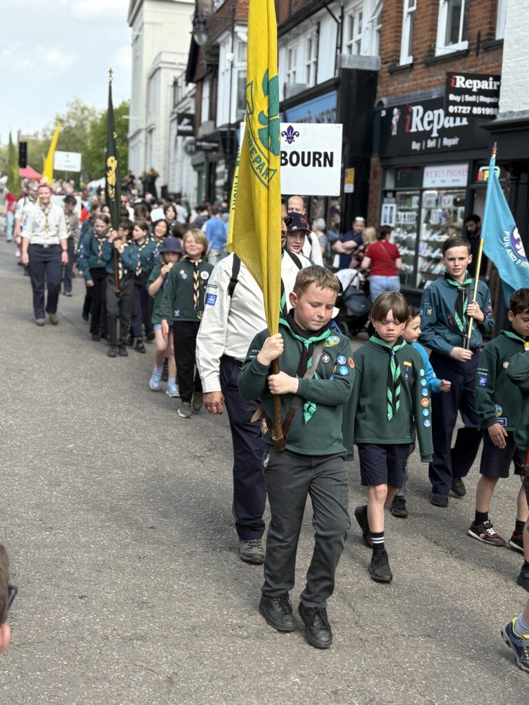 St Albans Scouts and Guides' St George's Day parade.