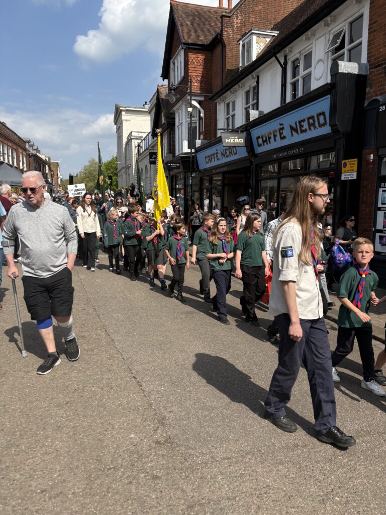 St Albans Scouts and Guides' St George's Day parade.
