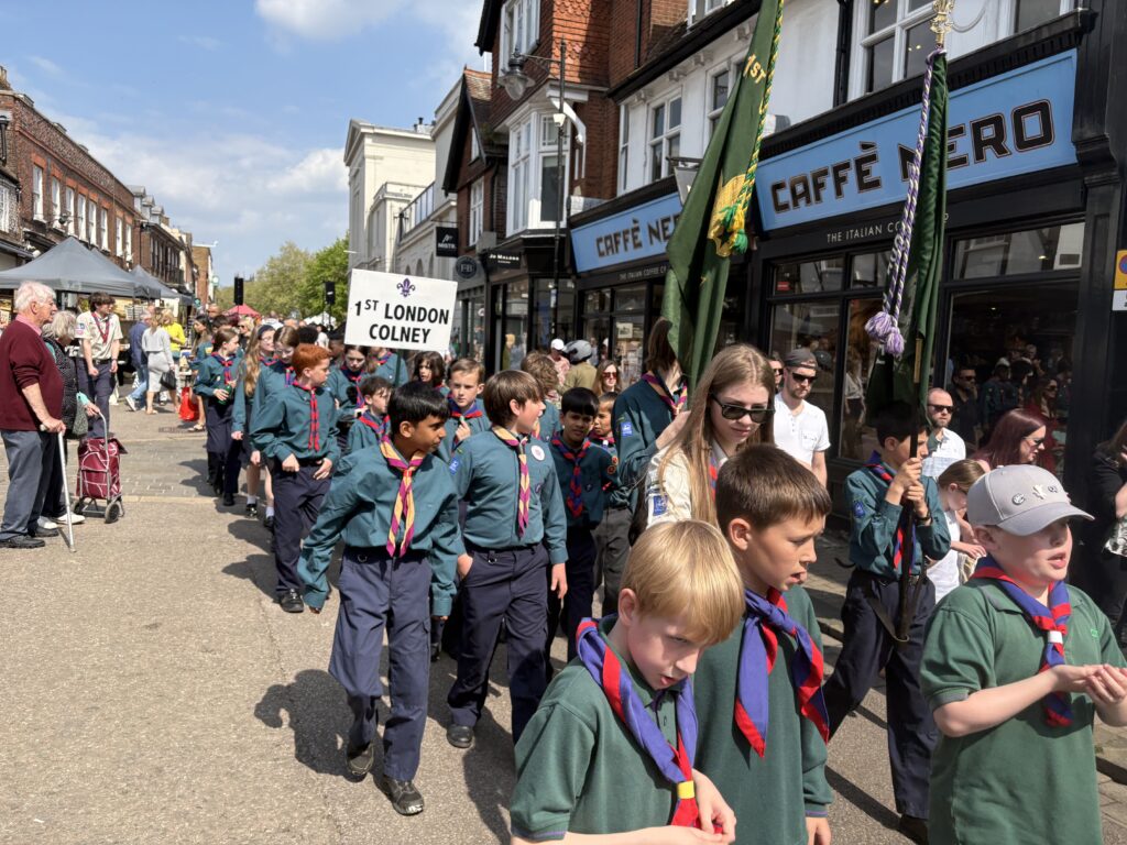 St Albans Scouts and Guides' St George's Day parade.