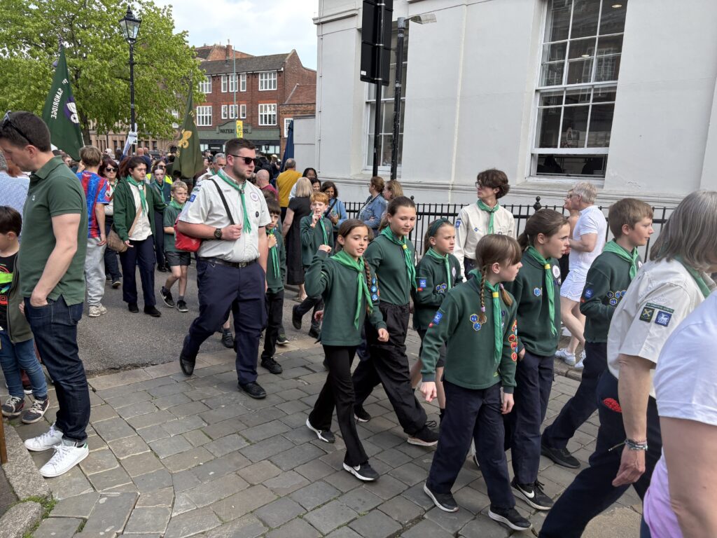 St Albans Scouts and Guides' St George's Day parade.