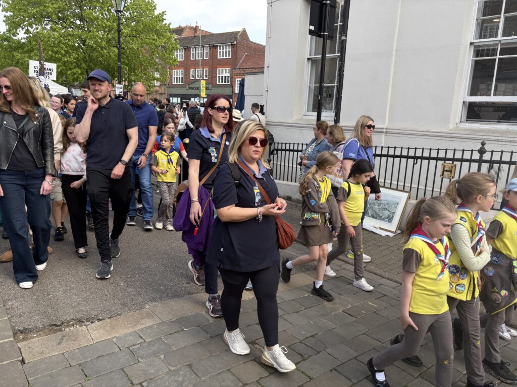 St Albans Scouts and Guides' St George's Day parade.