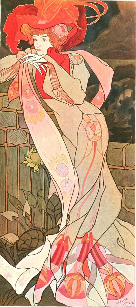 1903. Art Nouveau poster of A Lady by George de Feure