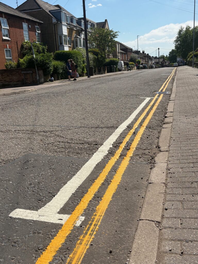 New yellow lines in Lattimore Road