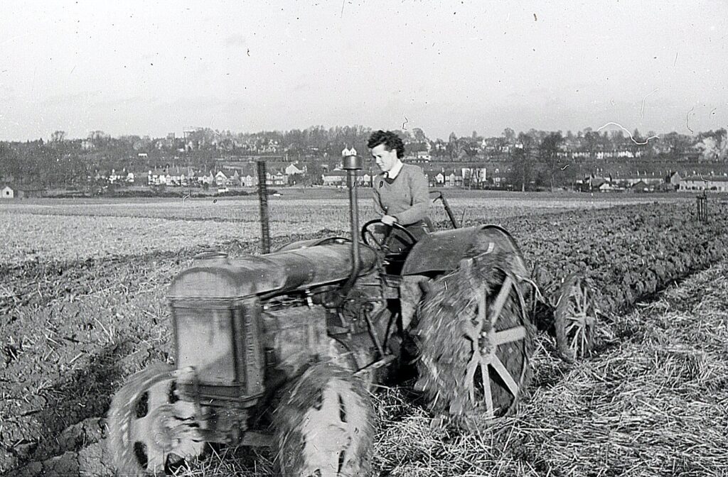 Tractor ploughing the Common, 1944