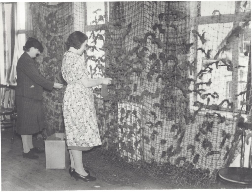 Women's Voluntary Service making camouflage nets 1940s