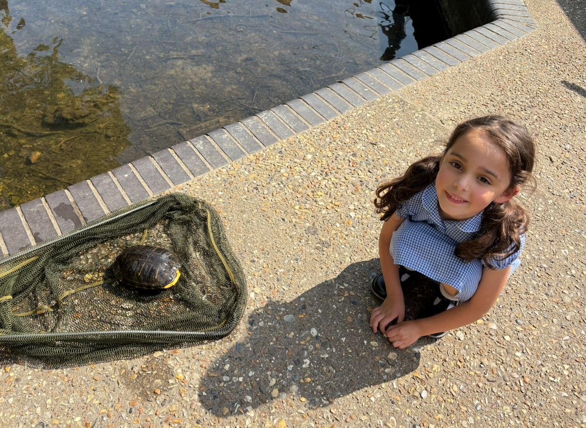 Rosie with the terrapin found in the River Lea. Photo: Tom Campbell