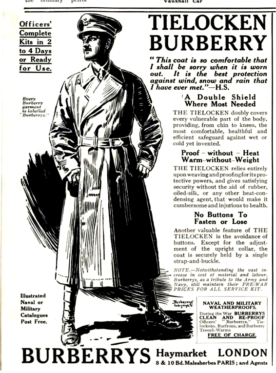 Advertisement for the Burberry Trench Coat