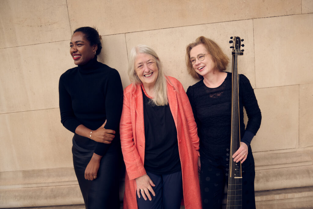 Classicist Mary Beard with musicians Nardus Williams and Elizabeth Kenny