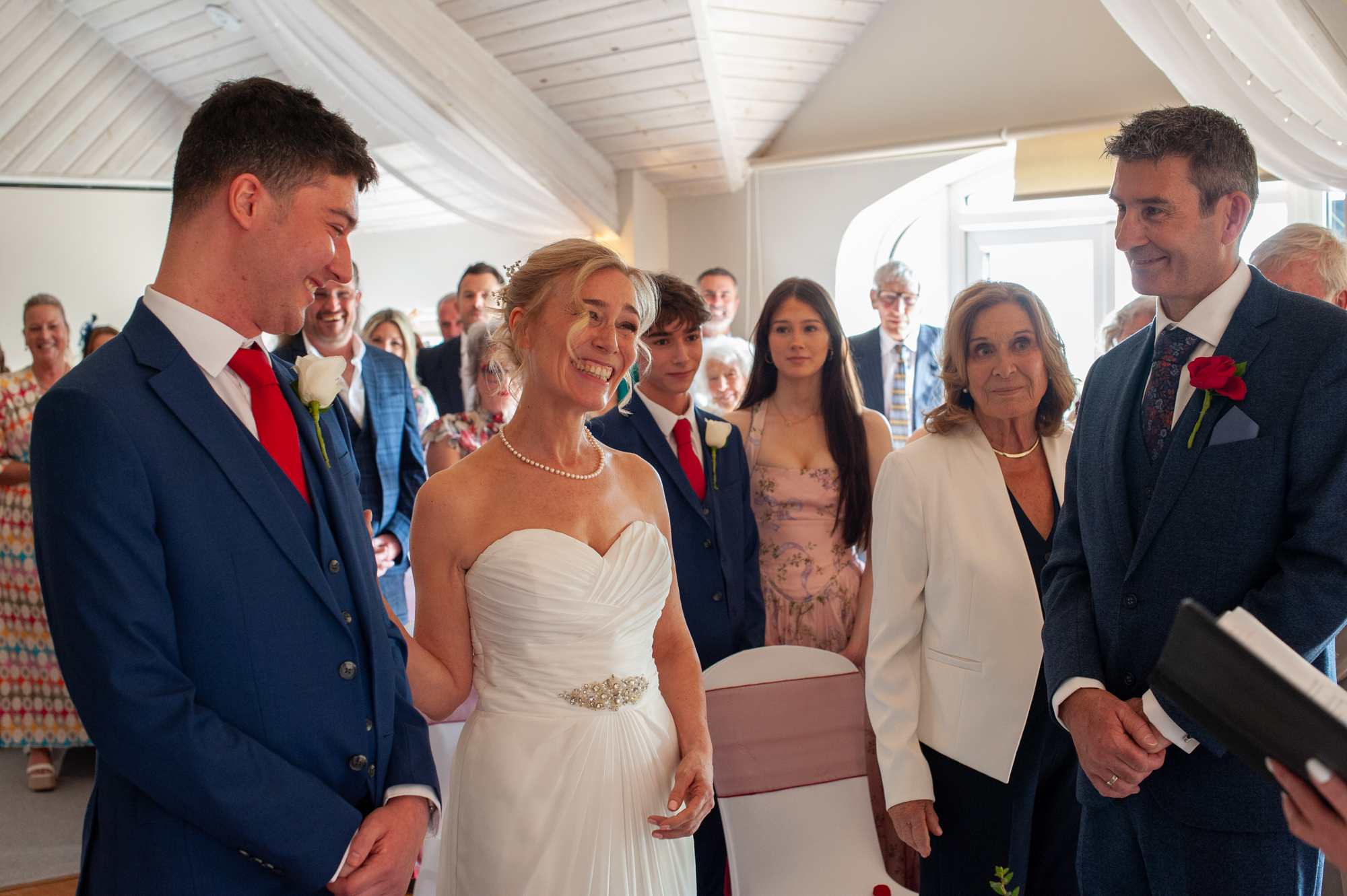 Ben gives away mum Katrina at her wedding to long-term partner Rich.
