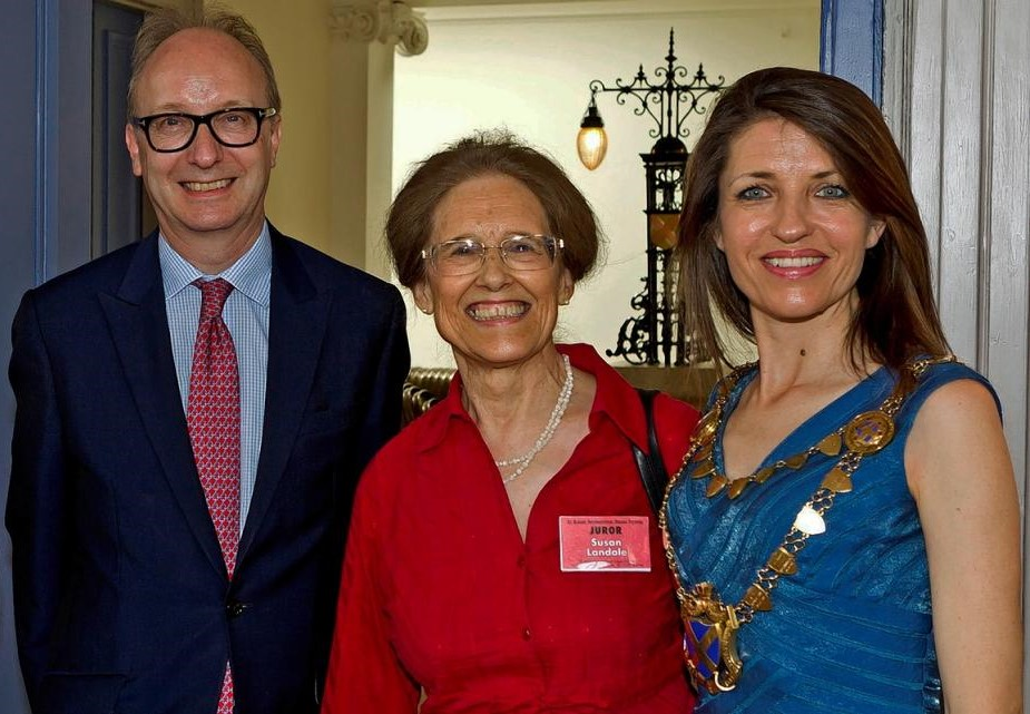 Annie Brewster at the St Albans International Organ Festival Civic Reception in 2013 with David Titterington and Susan Landale (Susan won the very first competition in 1963)