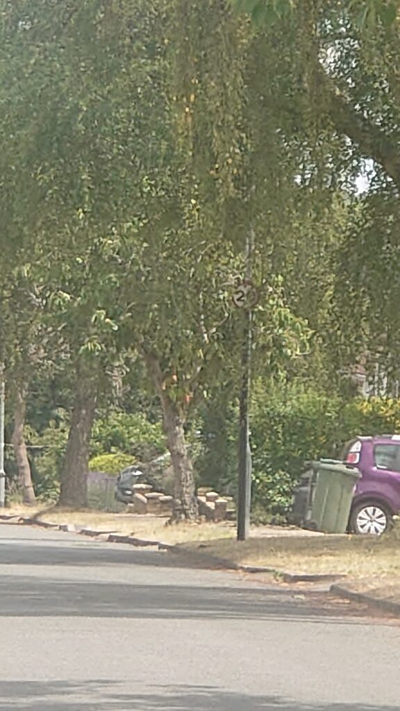 Obscured street signs on the Tithe Barn estate.
